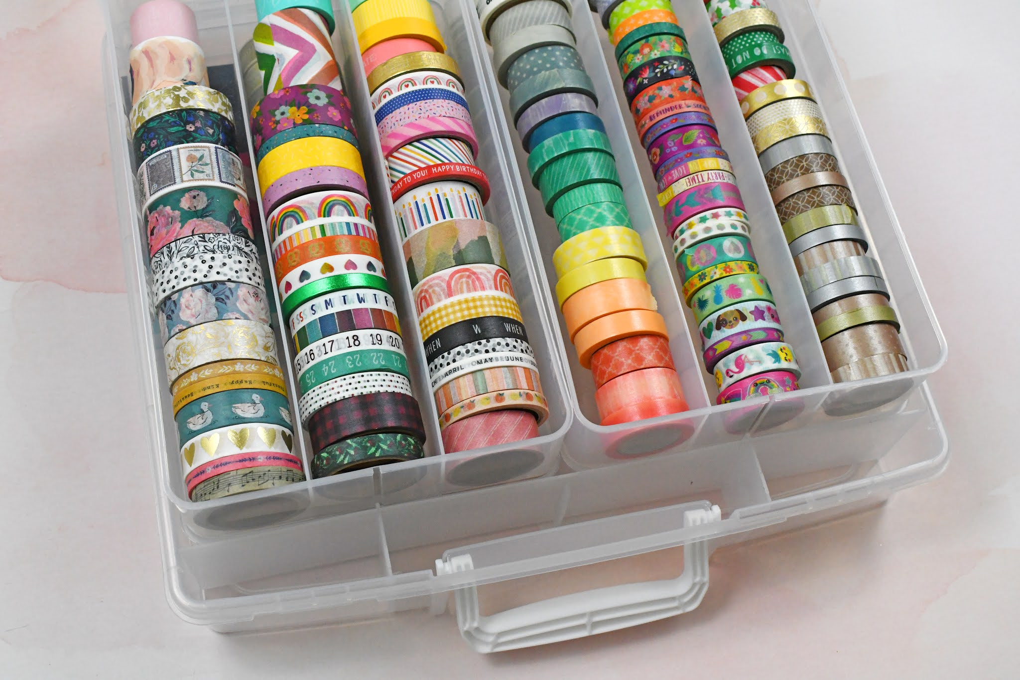 Aly Dosdall washi tape storage bin