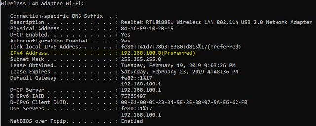 Cara cek IP Address dan MAC Address Windows