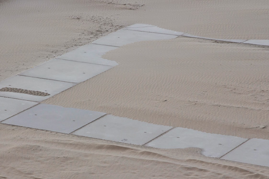 concrete square in sand