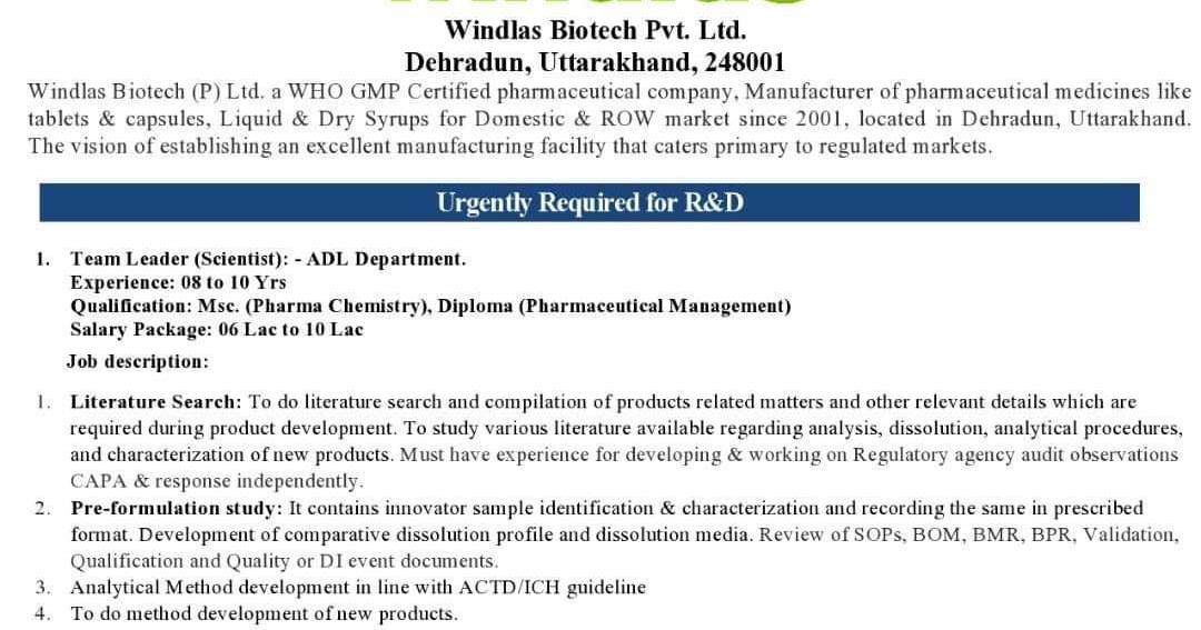 Pharma Jobs