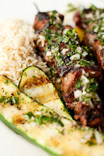 Beef kabobs with Chimmichurri