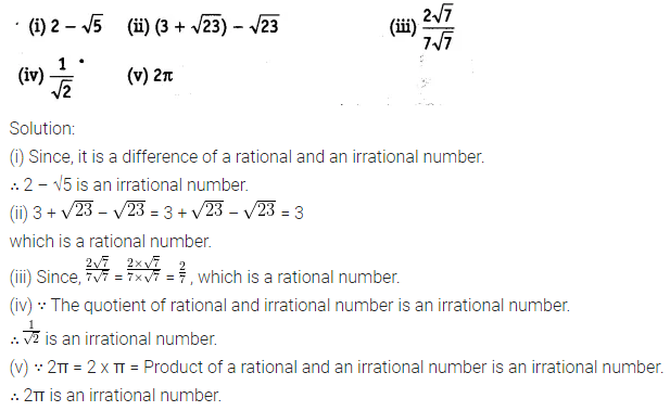 NCERT Solutions for Class 9 Maths Chapter 1 Number Systems