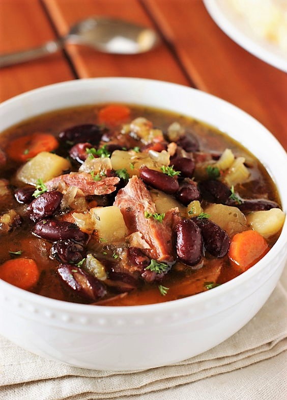 Slow Cooker Ham & Kidney Bean Soup The Kitchen is My Playground