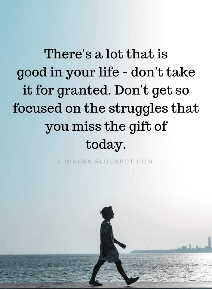 Quotes There S A Lot That Is Good In Your Life Don T Take It For Granted Don T Get So Focused Quotes