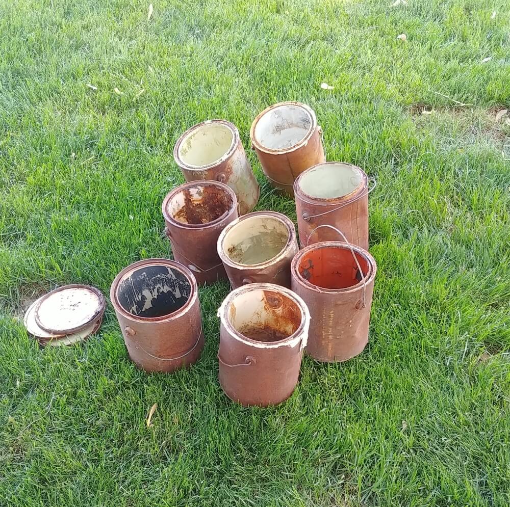 Rusty Paint Can Planters A Pinspiration Challenge! Little Vintage