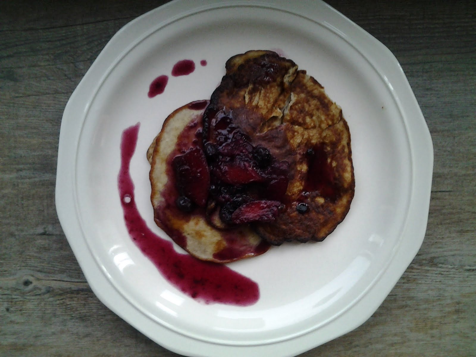 Jill's Test Kitchen Banana Paleo "Pancakes" with Fruit Compote