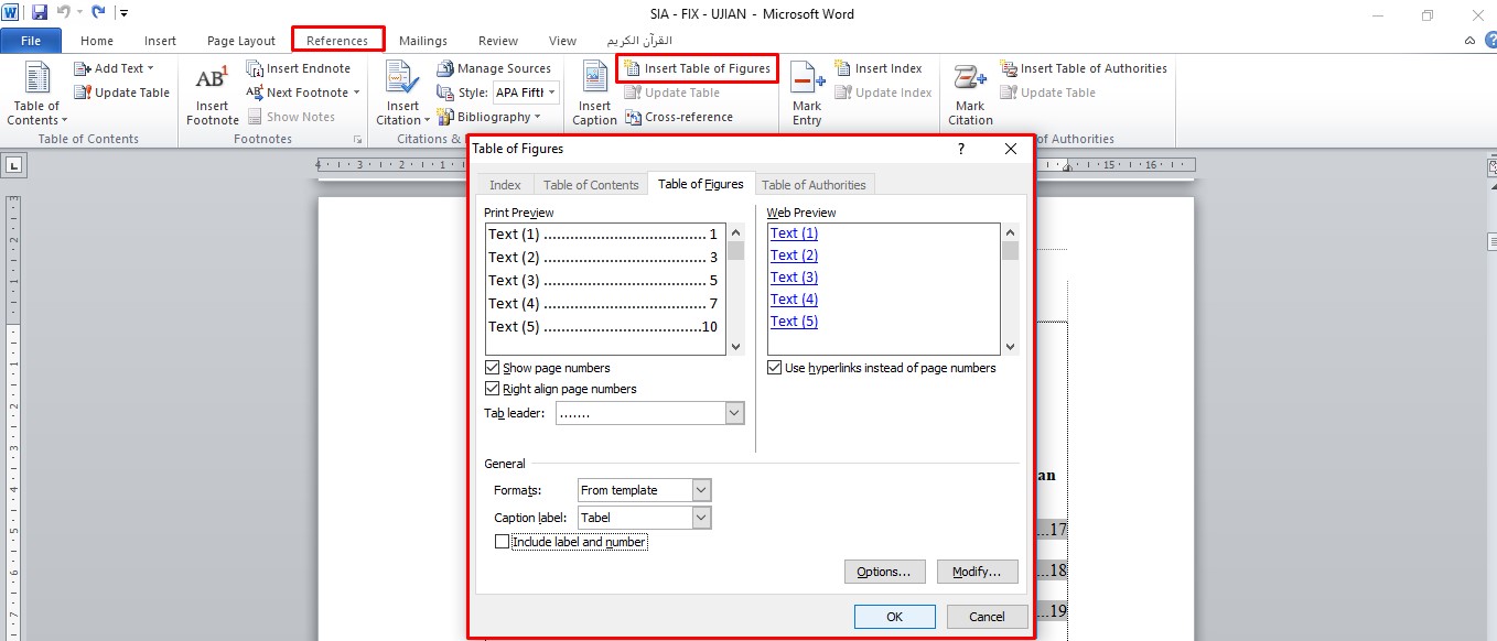 Tabel otomatis lupa mudah Cara Membuat Daftar Tabel Otomatis - Neofotografi