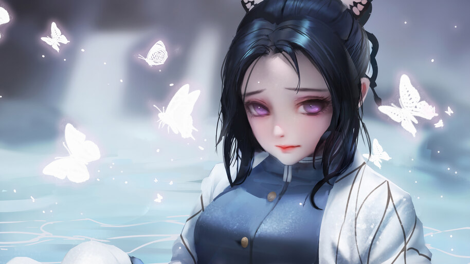 Shinobu Kocho, Demon Slayer, Insect Hashira, 4K, #6.3055 Wallpaper PC
