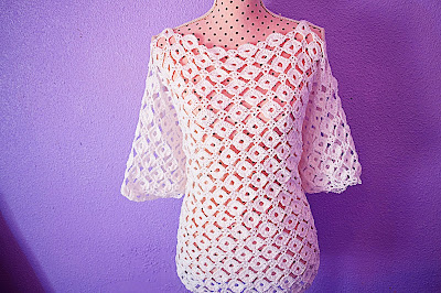 3 -CROCHET IMAGEN Blusa con mangas a crochet y ganchillo. MAJOVEL CROCHET