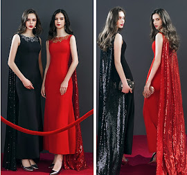 2018 Red Carpet Black/Red/White Sequin Maxi