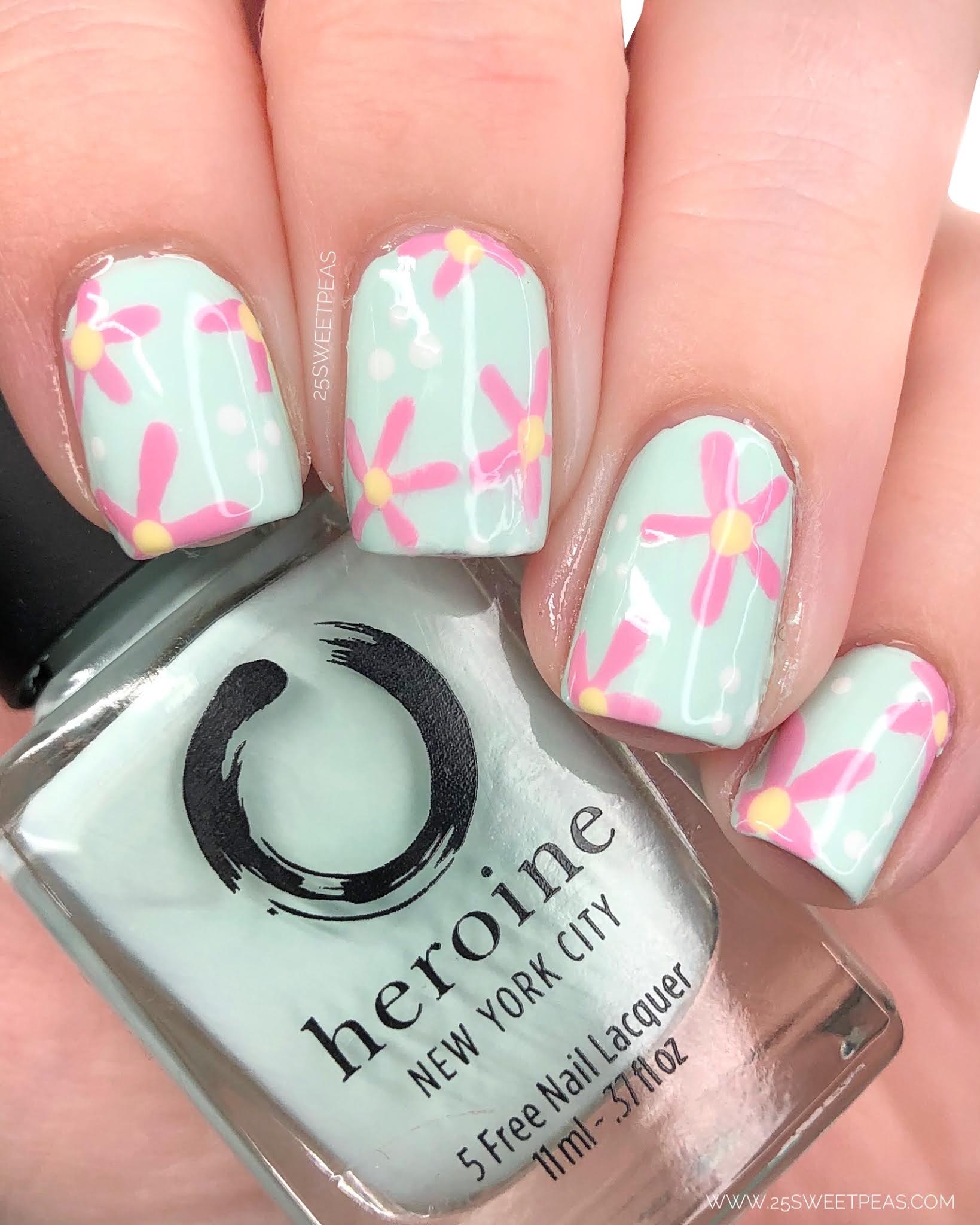 Super Simple Flower Nails 25 Sweetpeas