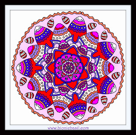 Mandalas on Monday ©BionicBasil® Colouring With Cats Mandala #98 coloured by Cathrine Garnell