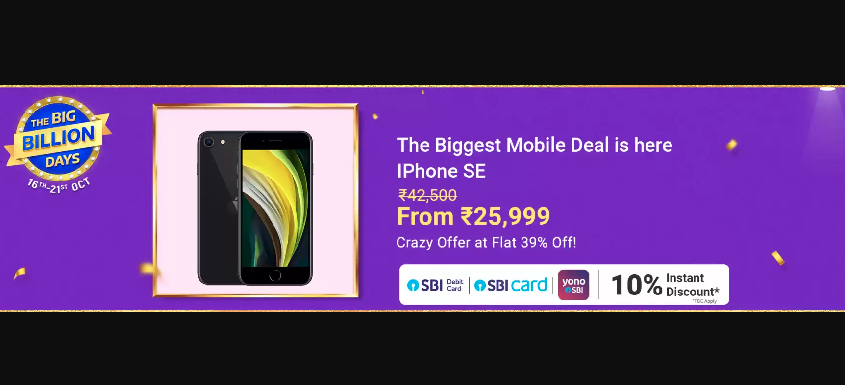 Apple Iphone Se 2020 Rs 25 999 Offer On Flipkart Big Billion Days Sale