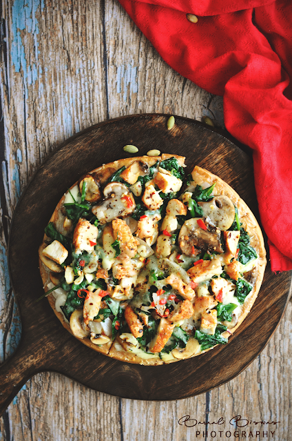 Spinach Chicken Pizza