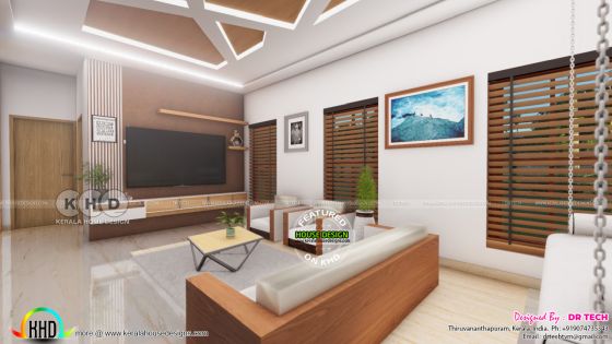 Living room interior rendering