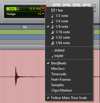Change the grid settings in Avid Pro Tools Change the grid settings in Avid Pro Tools