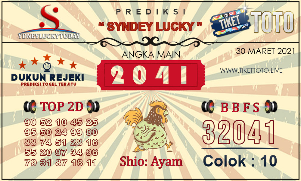 Prediksi Togel SYDNEY LUCKY TIKETTOTO 30 MARET 2021