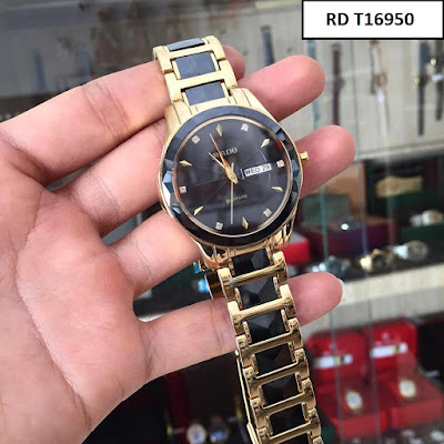Đồng hồ đeo tay RD T16950 mặt tròn dây đá ceramic đen đẹp xuất sắc