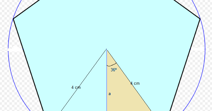 CdMe4: Cálculo del área de un pentágono regular, conocido el radio de
