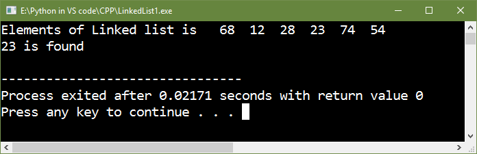 Program in C & C++ to implement binary search method on Linked list