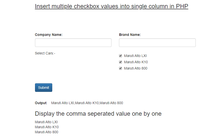 How to insert multiple checkbox value in database in PHP