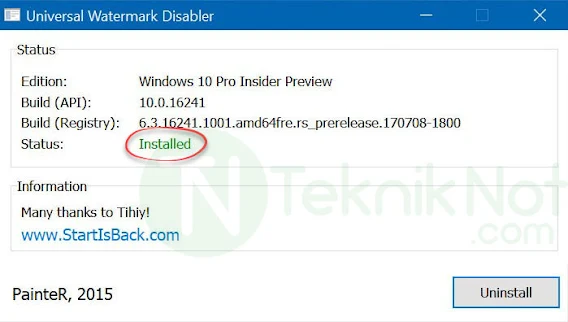 UWD ile Windows'u Etkinleştir Yazısını Kaldırma