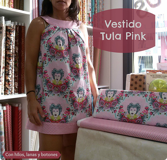 Con hilos, lanas y botones: vestido Tula Pink