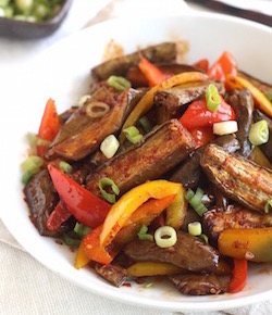 korean eggplant stir fry recipe by seasonwithspice.com