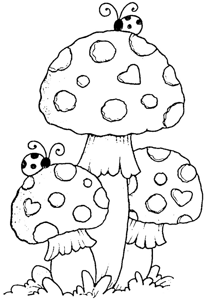 50 desenhos, moldes e riscos de cogumelo para colorir, pintar, imprimir! Muitos desenhos de cogumelos!