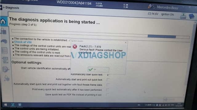 Xentry Error Fault (2.27) -7.870