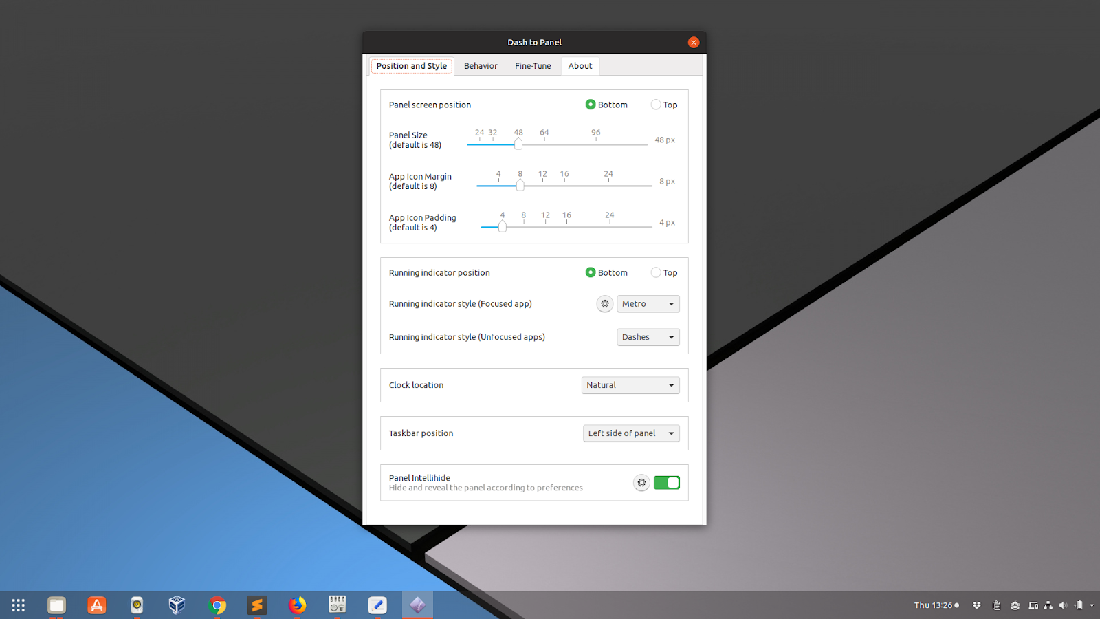 Gnome Shell Dash To Panel V14 Brings Intellihide Configurable