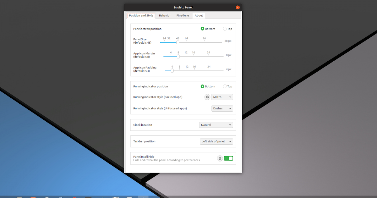 Gnome Shell Dash To Panel v14 Brings Intellihide, Configurable Window
