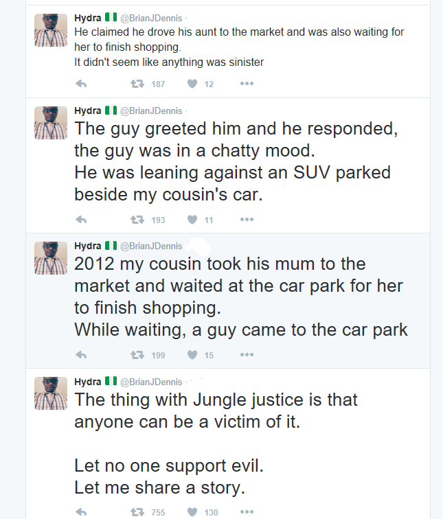 1a1a Twitter user recounts how his innocent cousin was beaten and almost lynched by a mob