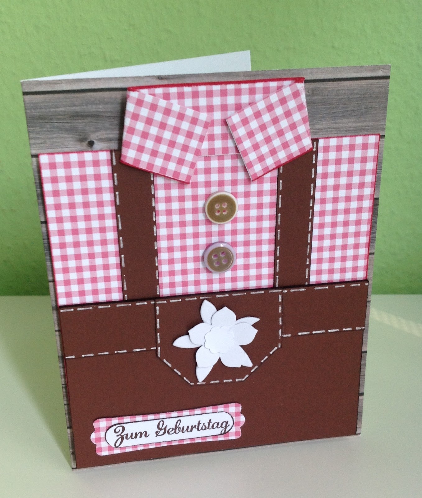 Kristin Stempelmädels Geburtstagskarte in der 'Lederhose'