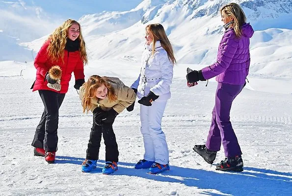 King Willem-Alexander, Queen Maxima, Princess Catharina-Amalia, Princess Alexia and Princess Ariane attended the annual winter photo session