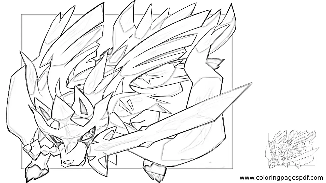 Coloring Page Of Crowned Sword Zacian