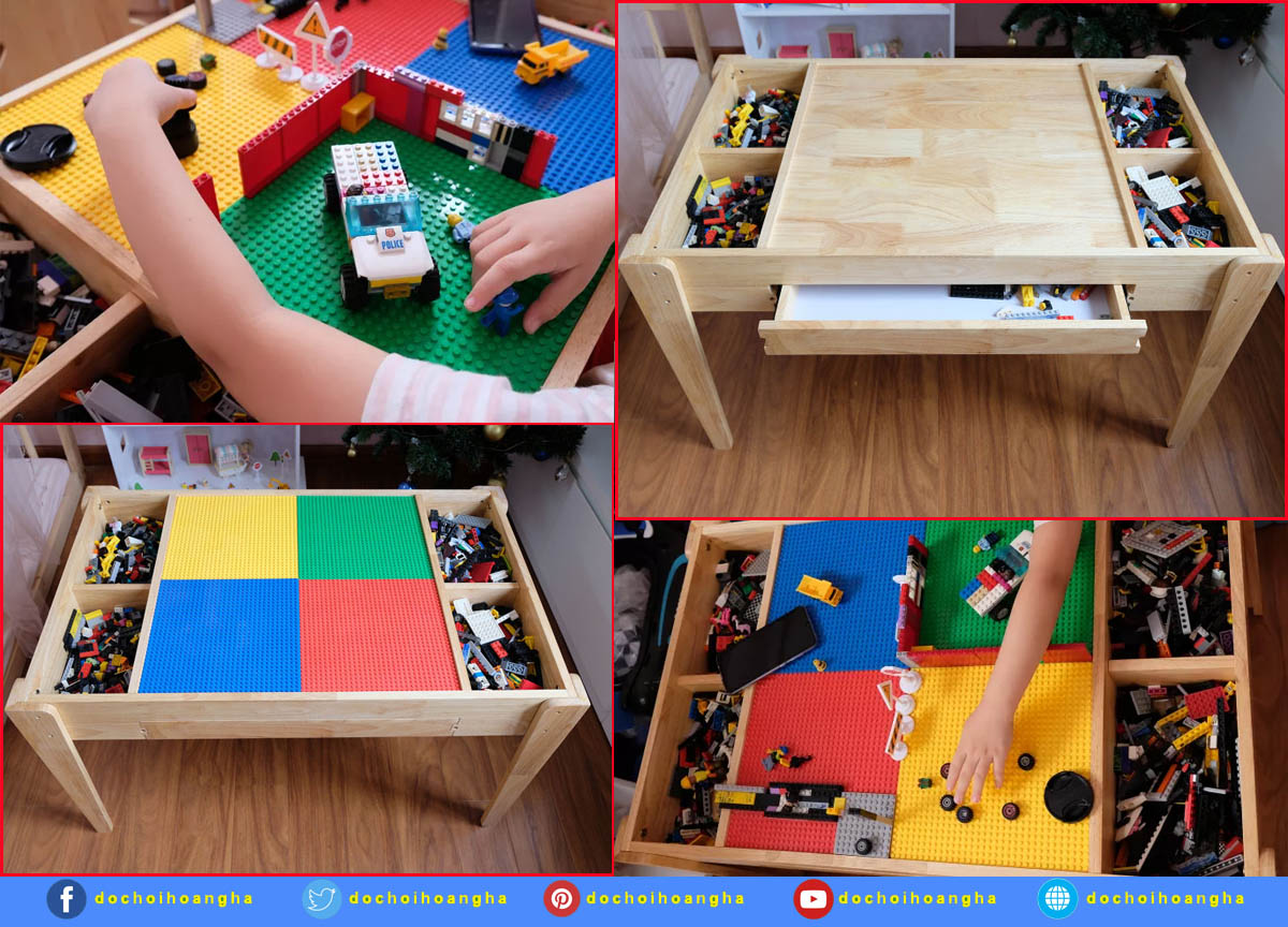Bàn xếp lego đa năng cho bé