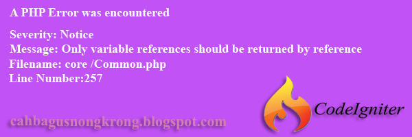 Mengatasi error  Only variable references should be returned by reference pada Codeigniter