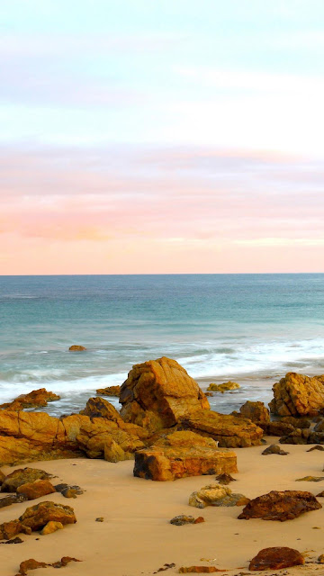 Wallpaper for beach, sand, stones, sea Wallpaper for beach, sand, stones, sea