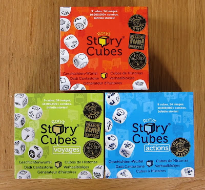 Rory's Story Cubes the boxes for the three sets