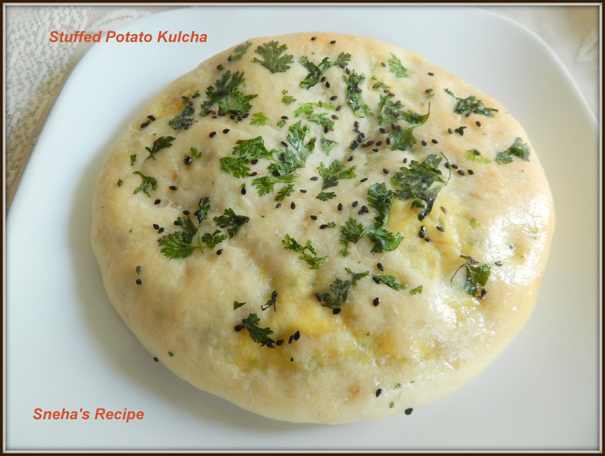 Stuffed Potato KulchaBreadBakers Sneha's Recipe