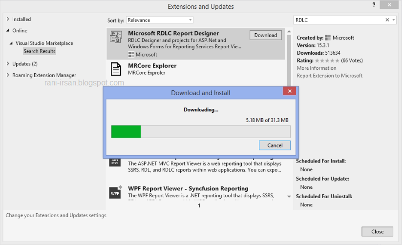 Installing RDLC Report in Visual Studio Community Edition 2017