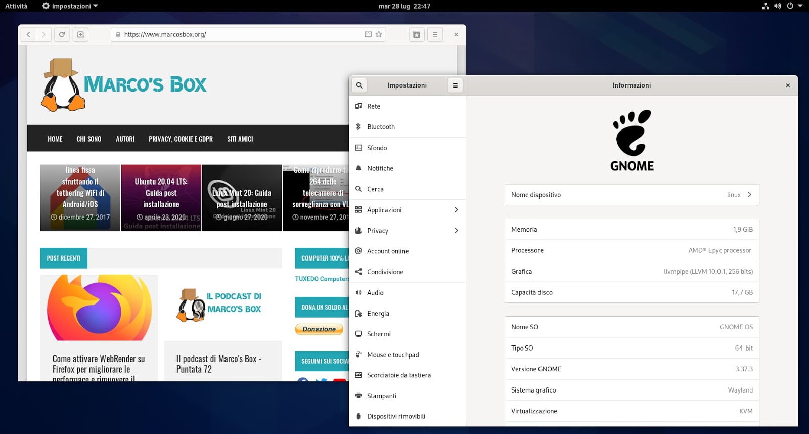 Le immagini di GNOME OS disponibili per i test