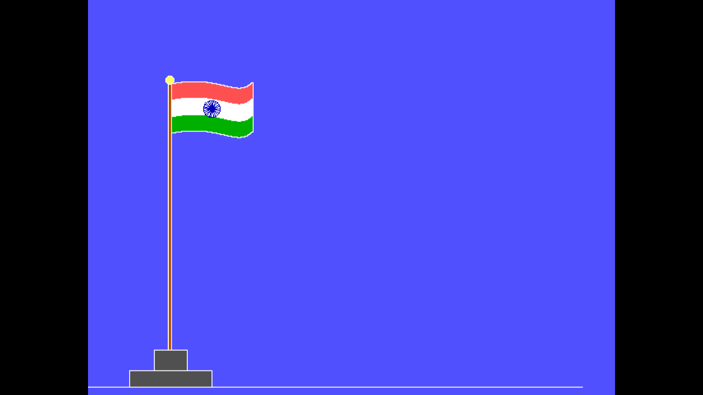 how to draw Indian flag using c programming in computer graphics