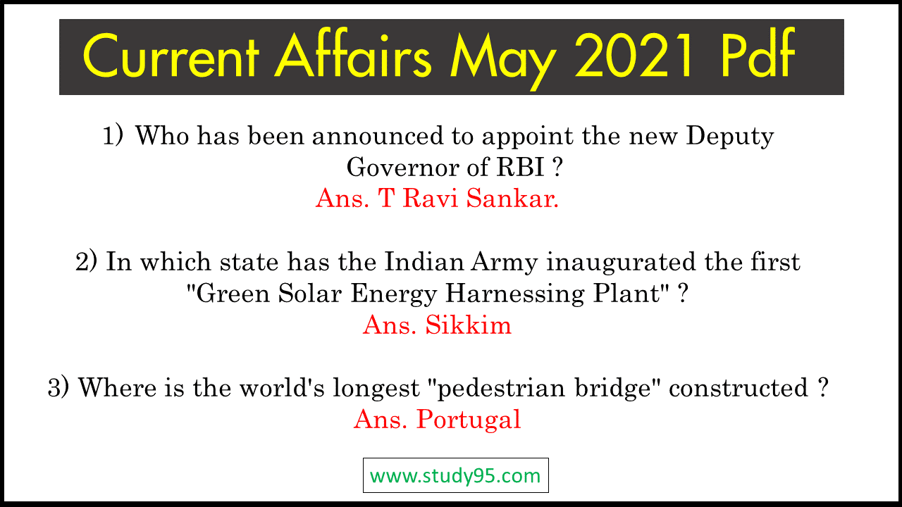 Current Affairs May 2021 Pdf