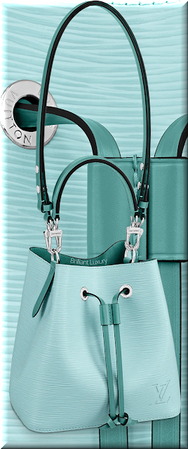 Louis Vuitton NéoNoé BB bucket bag in seaside blue and menthe trim #bags #louisvuitton #brilliantluxury Louis Vuitton NéoNoé BB bucket bag in seaside blue and menthe trim #bags #louisvuitton #brilliantluxury