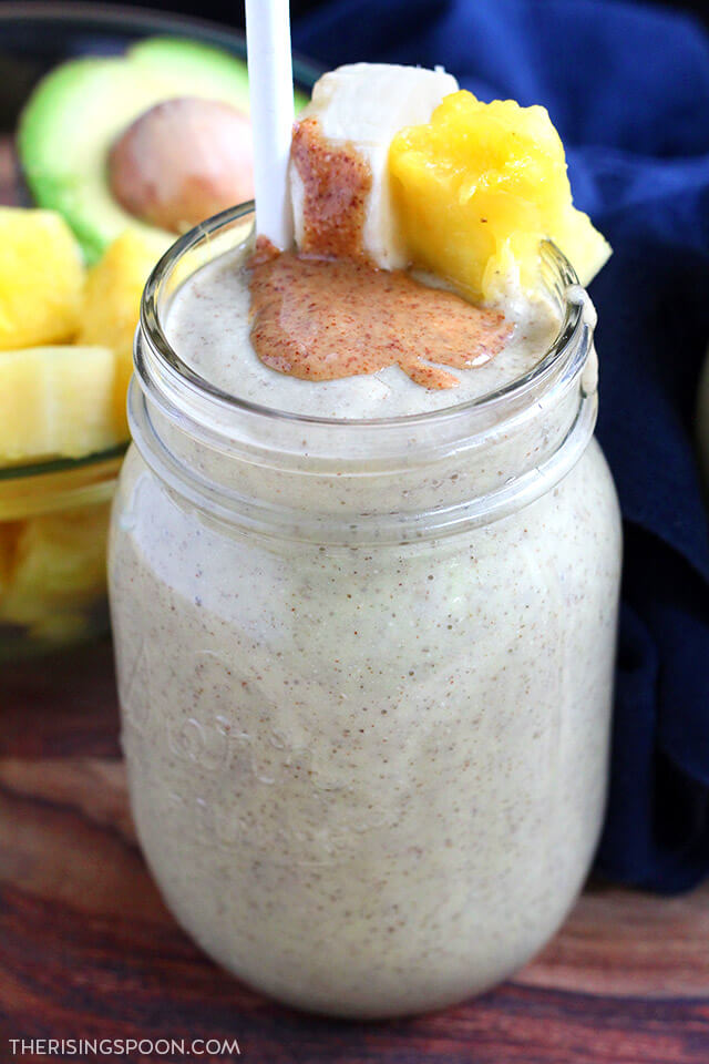 Pineapple Banana Avocado Smoothie | The Rising Spoon