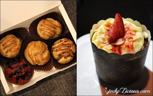 cream puffs and molten souffle of Kats Cafe