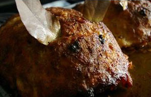 Netikras zuikis su morkomis Netikras zuikis su morkomis ir daržovėmis, keptas zuikis is farso