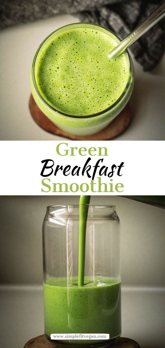 Green Breakfast Smoothie Healthy Diet Dessert